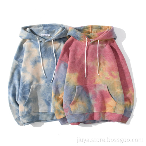 Custom Logo Pullover Cropped Tie Dye Sweatshirts Hoodies